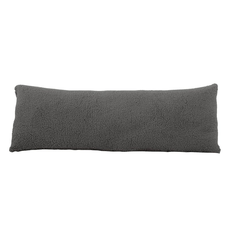 Reafort Ultra Soft Sherpa Body Pillow Cover/Case with Zipper Closure 21"x54" (21"x54" Body Pillow Cover,Charcoal Grey) - Image 2
